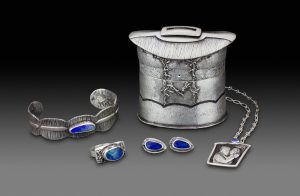 Janet Alexander Silver box - jewellery shown