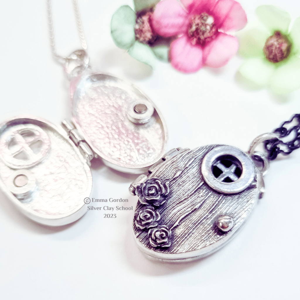 Silver Clay Lockets - Hinged locket