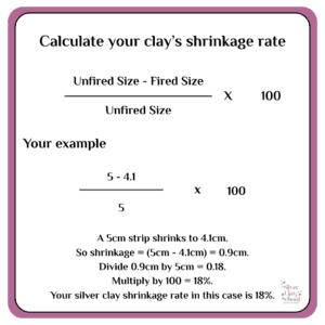Formula to calculate your silver clay shrinkage rate